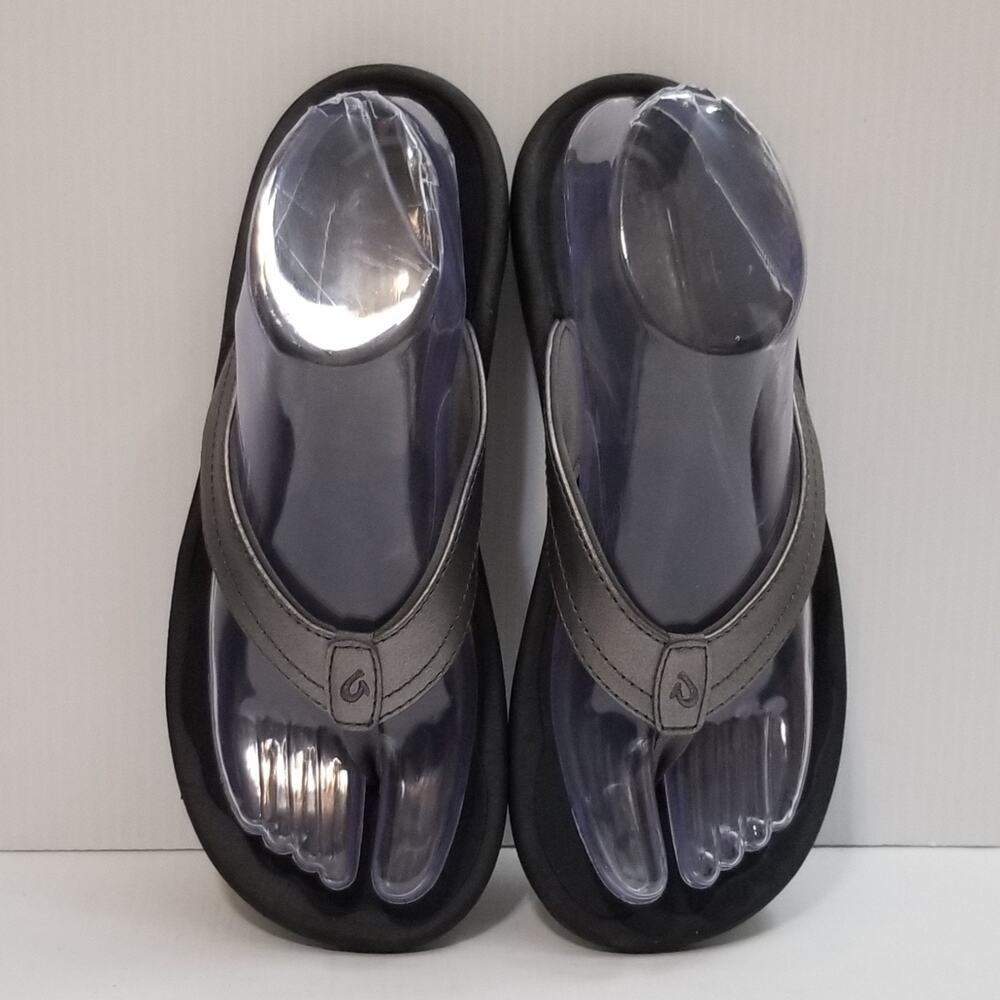 OluKai Women's Ohana Sandal Size 7 Gray Thong FlipFlop Beach Shoe Slide Outdoor